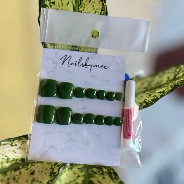 Aneka warna Kuku palsu kaki polosan Nail Art 4
