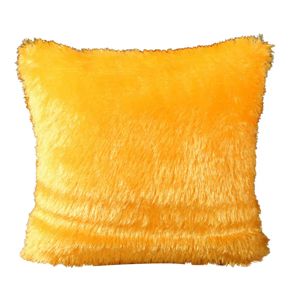 Eyuaseah 43x43cm Soft Plush Solid Color Throw Pillow Case Cushion Cover Home Sofa Decor