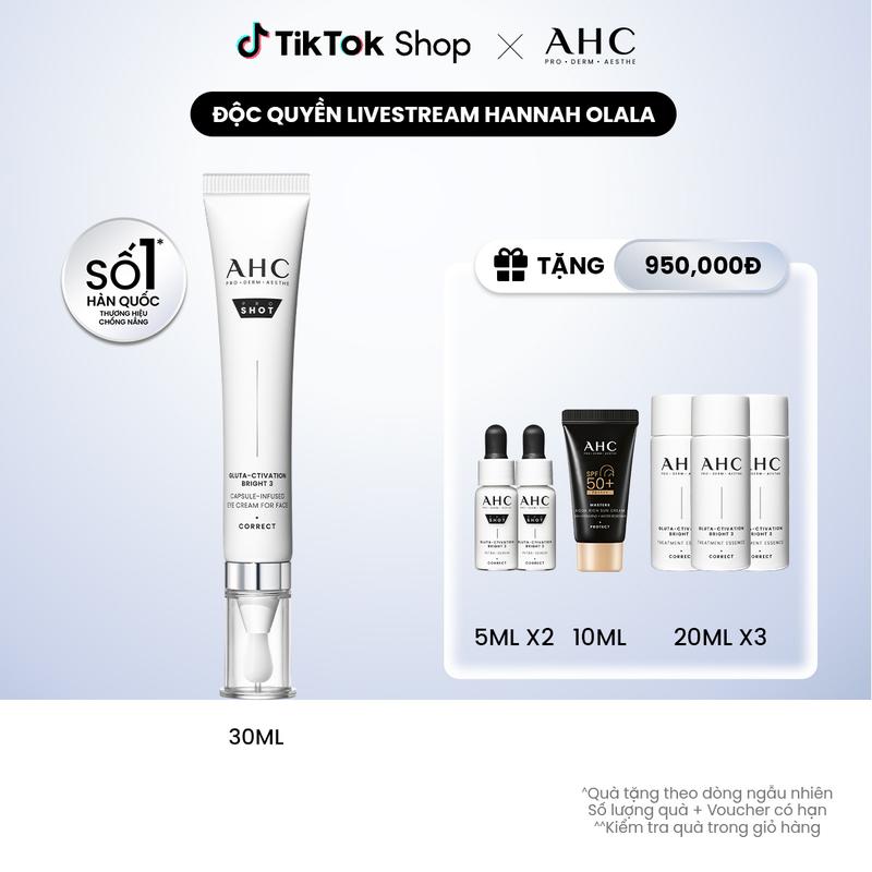 AHC x HANNAH OLALA Kem mắt cho mặt mờ nám sáng da PROSHOT GLUTA-CTIVATION BRIGHT 3 AHC 30ML 2