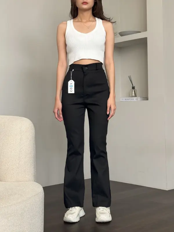 Flare Pants Celana Kulot Cutbray Wanita Chinos Stretch Melar