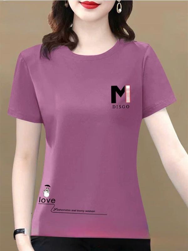  Áo Thun Cổ Tròn In Chữ M Top Nữ Women Đỏ Đen No.08 Chất Vải THUN HÀN Mềm Mịn Thoáng Mát Giặt Máy Không Bai Xù Lông Phai Màu Thấm Hút Mồ Hôi Size S-XXL 