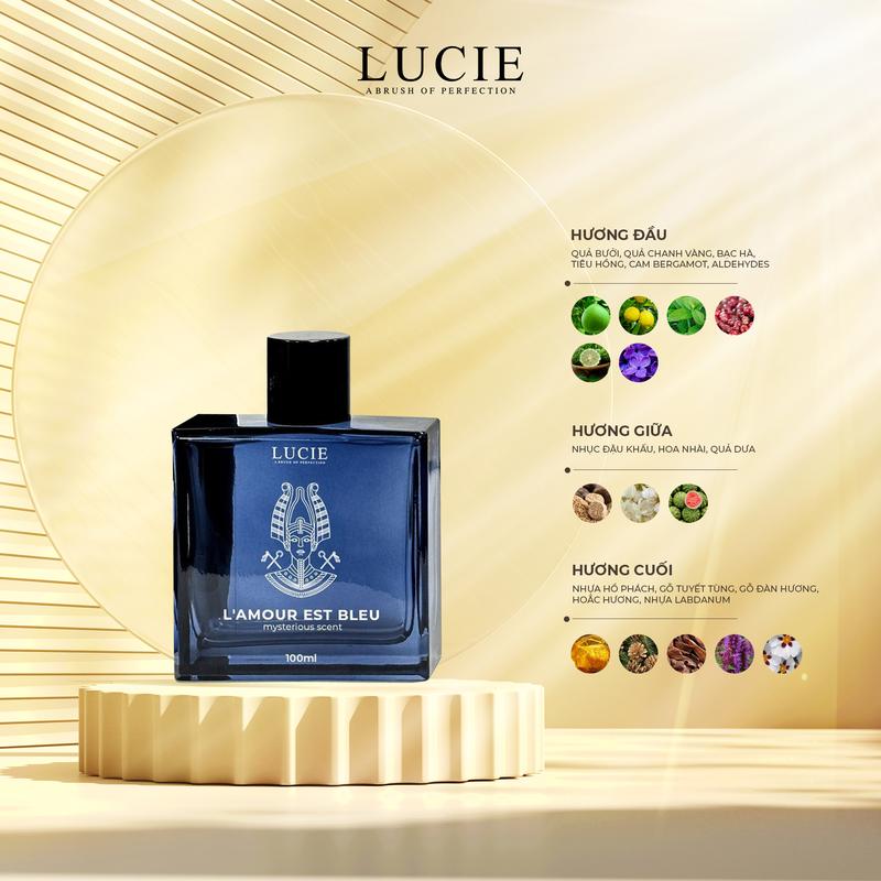 LUCIE Perfume- Nước hoa Nam L'AMOUS EST BLEU 100ml hương thơm Sang Trọng Quyền lực lưu hương dài lâu