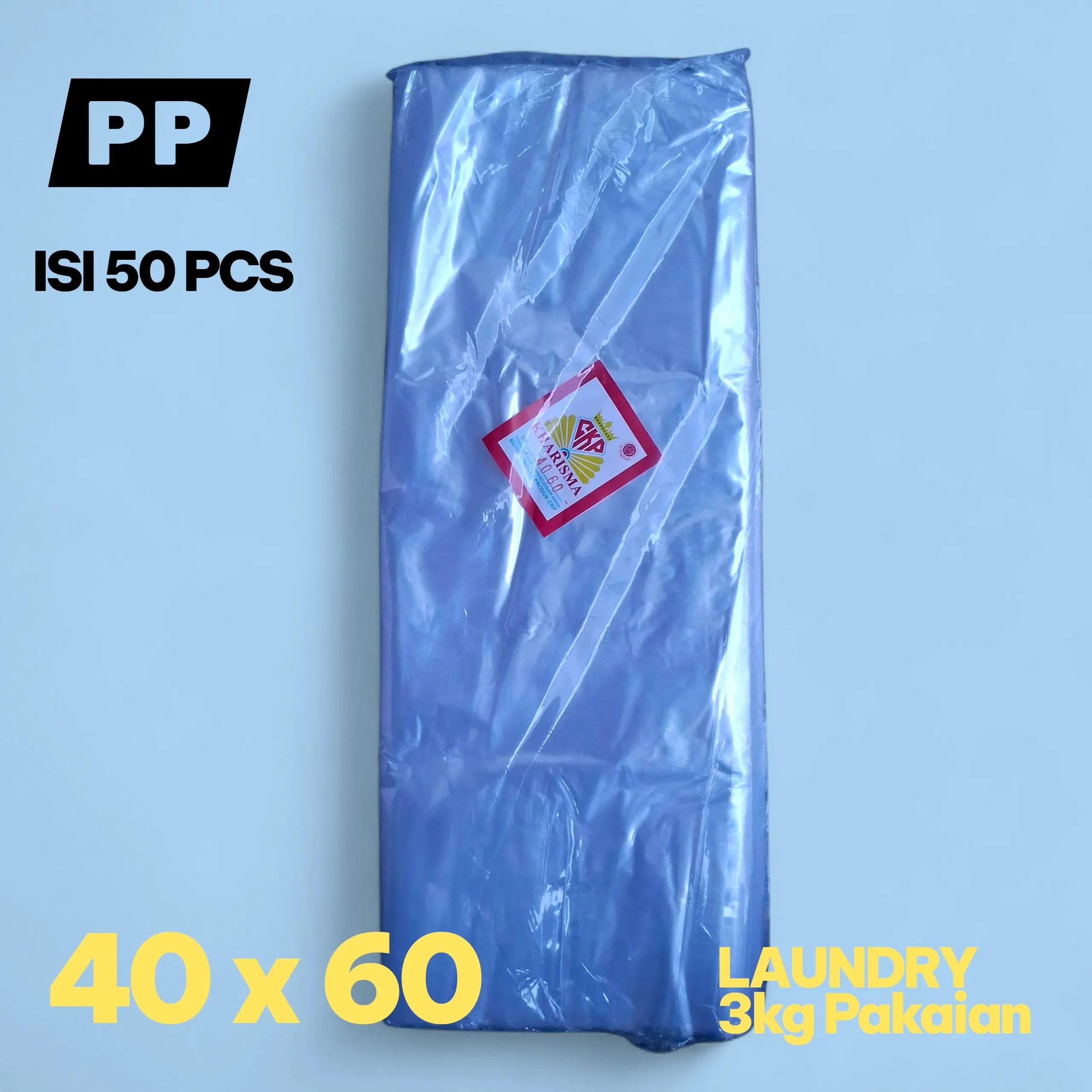Plastik PP 40 x 60 Tebal 02 Laundry 3kg Pakaian ISI 50 PCS Plastik Pembungkus