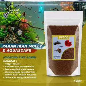 pelet pakan ikan hias Cupang pf500 Guppy Molly neon tetra lele 100gr