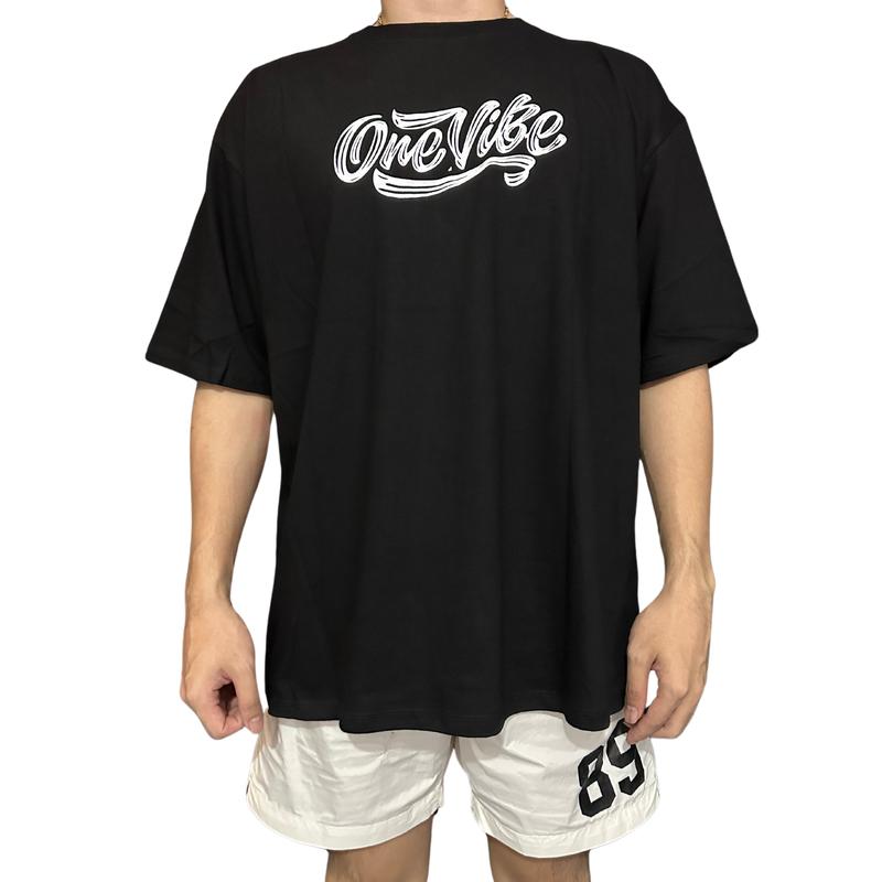 Kaus Distro Oversize Astronot Katun Combed Lengan Pendek Santai Hitam 2