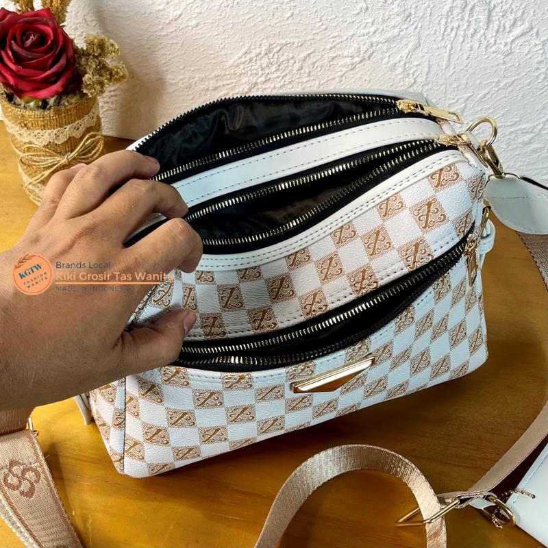 [LOKAL PREMIUM] NEW TAS SELEMPANG PILLOW 3 RUANG  MOTIF KULIT KOTAK PU TERBARU//FASHION WANITA KEKINIAN 5