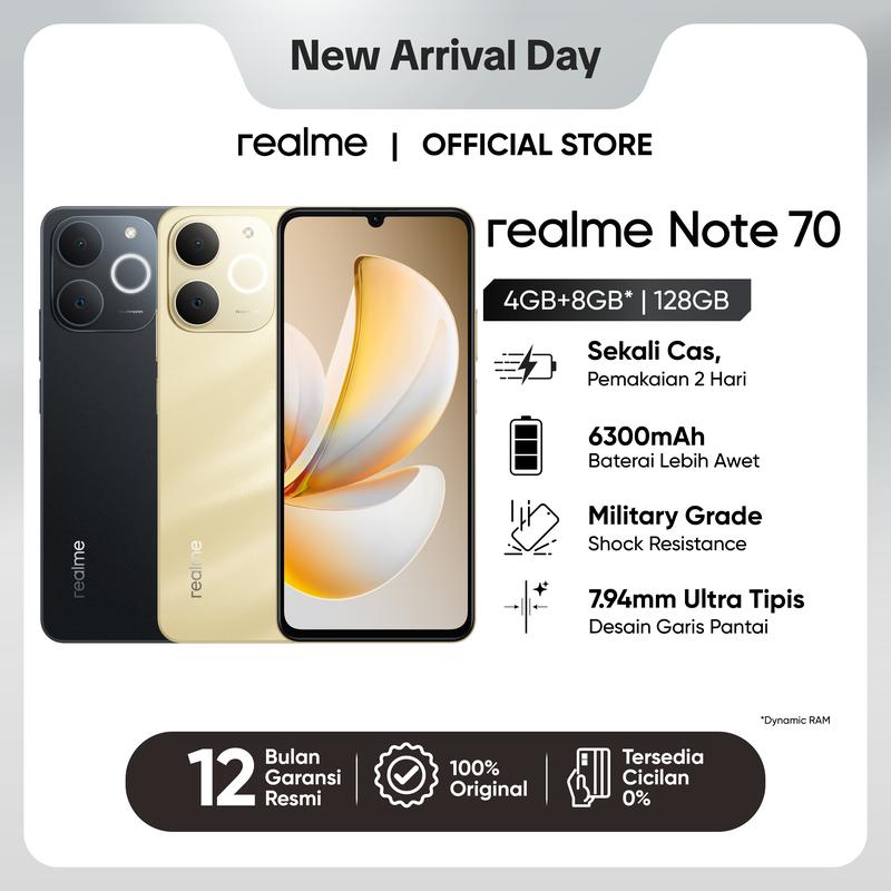 realme Note 70 4GB+8GB*|128GB | Titan Battery 6300mAh | Shock ...