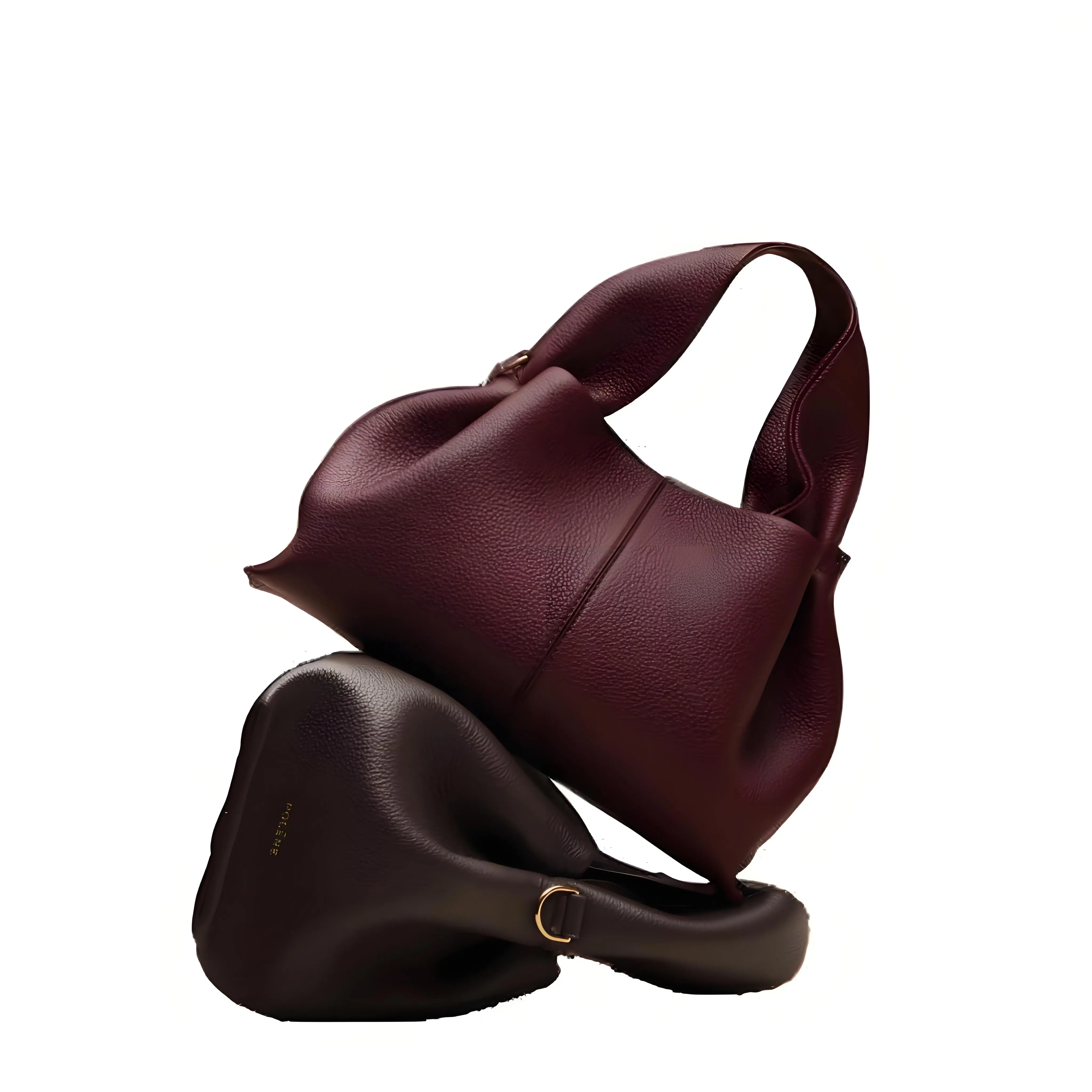 TikTok Hot Selling Polene Cloud Bag Number Nine Lychee Grain Leather Dumpling Handbag Crossbody Bag