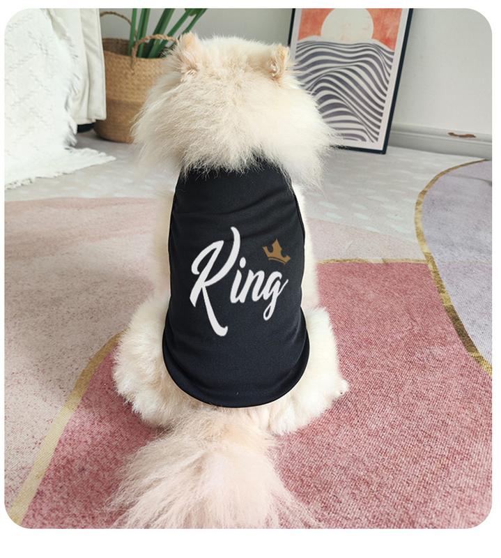 Product Introduction of Cat and dog fashion design, printed clothing, trendy brand pet small and medium-sized dog sleeveless vest 5