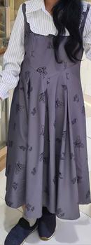 Product Review of FADFAD[ready stock] Gaun Wanita Motif Bergaris Rok Panjang Berkerah Lengan Panjang Gaya Kasual from F**w 0
