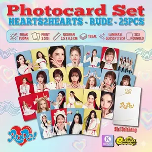Photocard Set Unofficial Hearts2Hearts Member Carmen Ju-un Ye-on Yuha A-na Ian Jiwon Stella isi 25Pcs - Laminasi Glossy