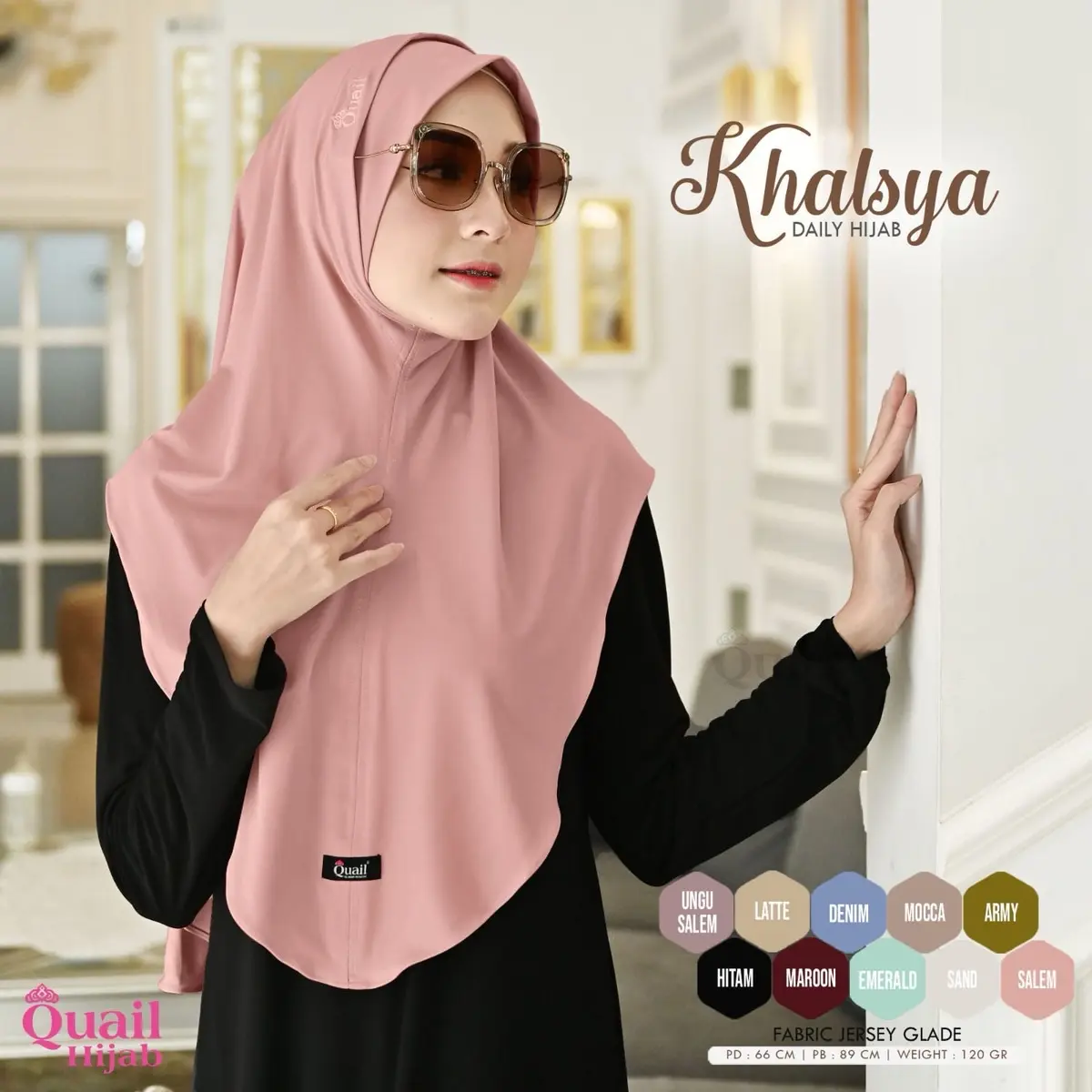 Khalsya hijab  instan lubang kacamata jersey premium nyaman dipakai