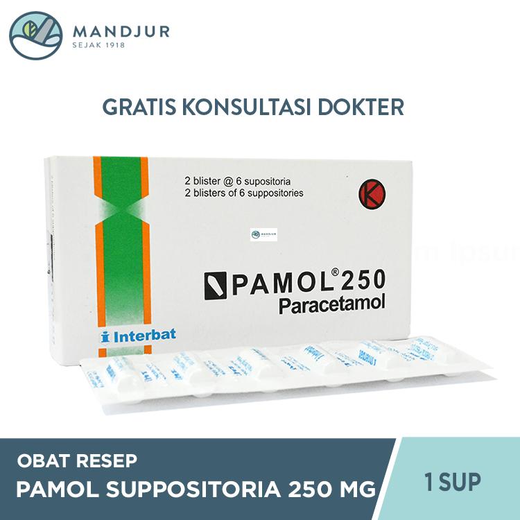 Pamol 250 mg Strip 1 Suppositoria
