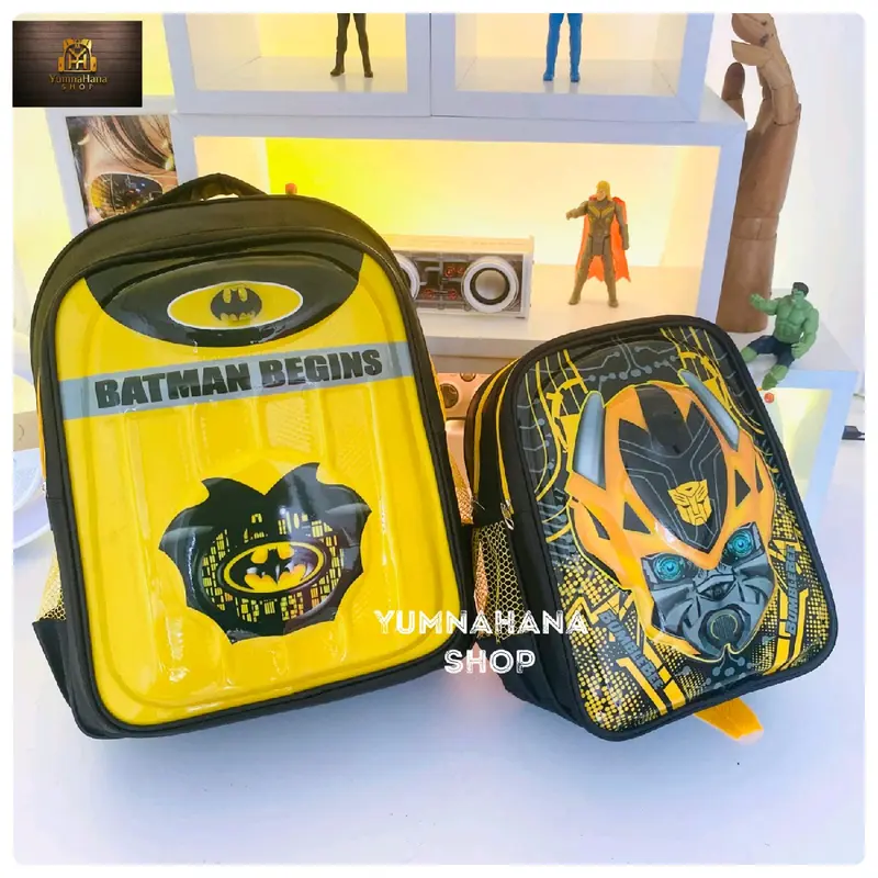 [YumnaHanaBags] Tas Ransel lampu LED 3D timbul Karakter BATMAN BUMBELLBEE anak sekolah Laki laki PAUD TK SD fashion anti air anti gores 6
