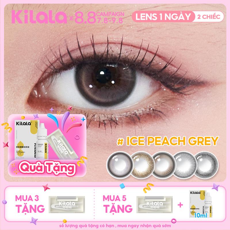 2 chiếc kính áp tròng Kilala LENS 1 NGÀY màu Nâu Xám DIA 14.2-14.5mm độ cận 0-7 lens êm mềm thiết kế độc đáo lên ảnh rất đẹp vũ khí đi quay chụp không thể thiếu Lens 1 ngày