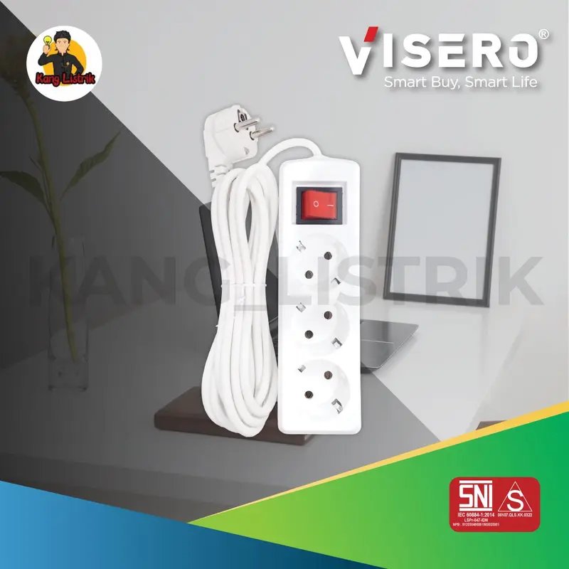 Stop Kontak Visero + Kabel / Stop Kontak + Saklar + Kabel Visero 1