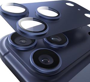 【2026年春新開発】TORRAS For iPhone 17 Pro カメラ保護 全面保護 10H強化ガラス＋アルミ合金 レンズカバー 極薄 金属仕上がり ARアンチグレア 露出オーバー防止 透過率99%以上 航空宇宙素材 米軍規格 傷/褪色/指紋防止 1枚セット いPhone17 Pro 専用 カメラフィルム ディープブルー CameraGo