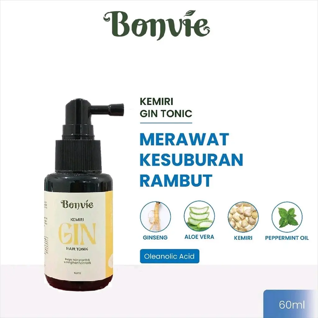 Bonvie Kemiri Gin Hair tonic Merawat Rambut Treatment