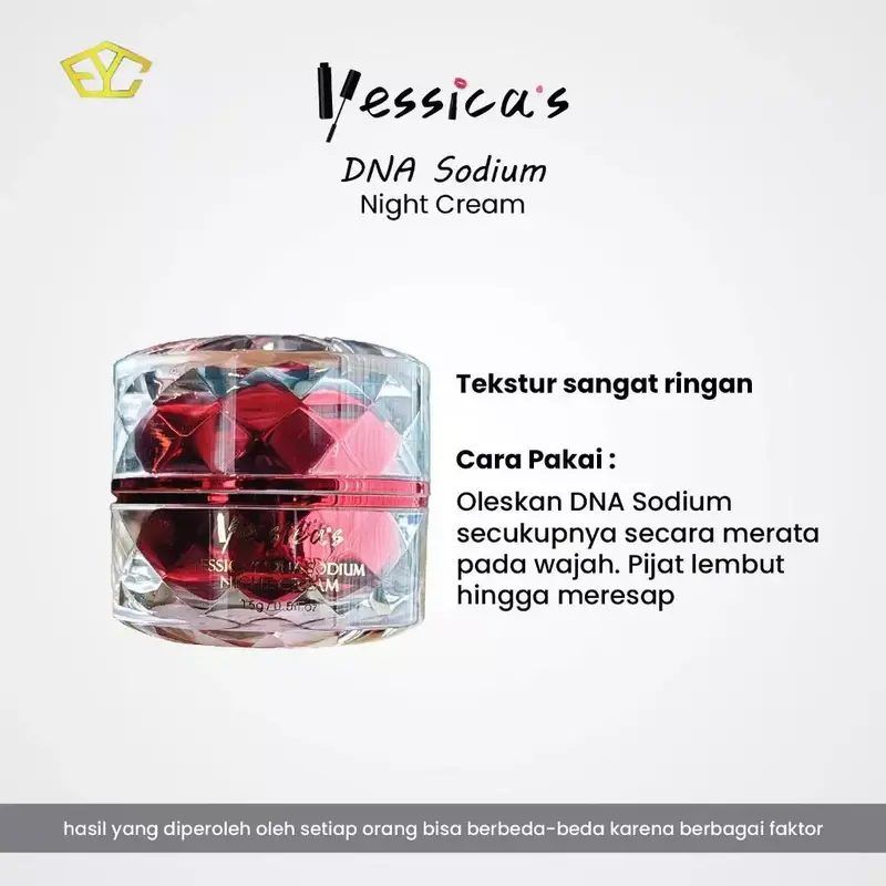 Yessica's Night Cream With Niacinamide DNA Salmon + 6IN1 Crystal Glowing Cream With SPF 30 + Goat Milk Moisturizer 3