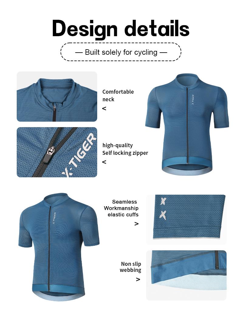 Product Introduction of Áo Thi Đấu Đạp Xe, X-TIGER, Dành Cho Nam Giới, Nhẹ, Áo Thi Đấu Ngắn Tay Đạp Xe, Chất Lượng Cao, Thoáng Khí, Ba Túi Sport Top 10