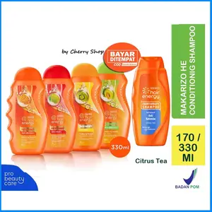 [170ML & 330ML] MAKARIZO Hair Energy Conditioning Shampoo Botol Shampo Pembersih Rambut 2in1 Citrus Tea Anti Ketombe By Cherry Shop