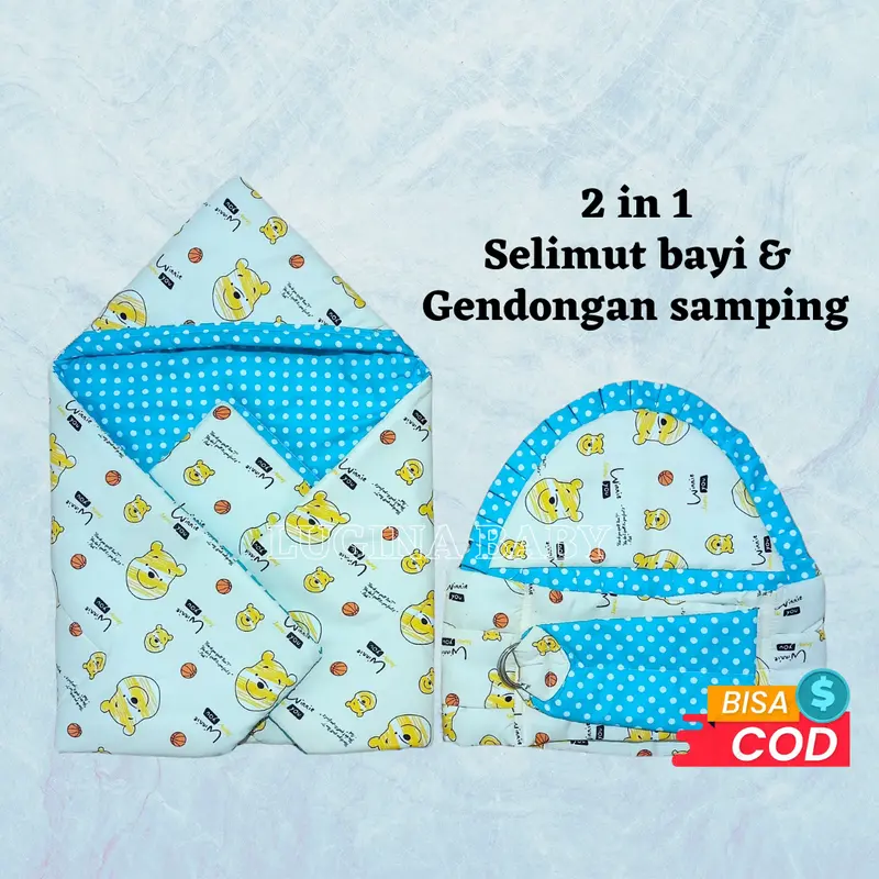 Set gendongan samping bayi dan selimut bayi 2 in 1 perlengkapan bayi termurah 5