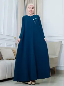 Safwa Dress Baju Gamis Polos Casual Size S-M L-XL 3L-XXL Fashion Muslim Wanita Bahan Sabrina Anti UV