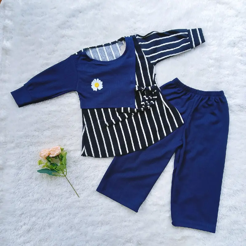 Setelan Knit Hornet Rompi Anak Perempuan Usia 1-10 Tahun Lengan panjang Parsel 8