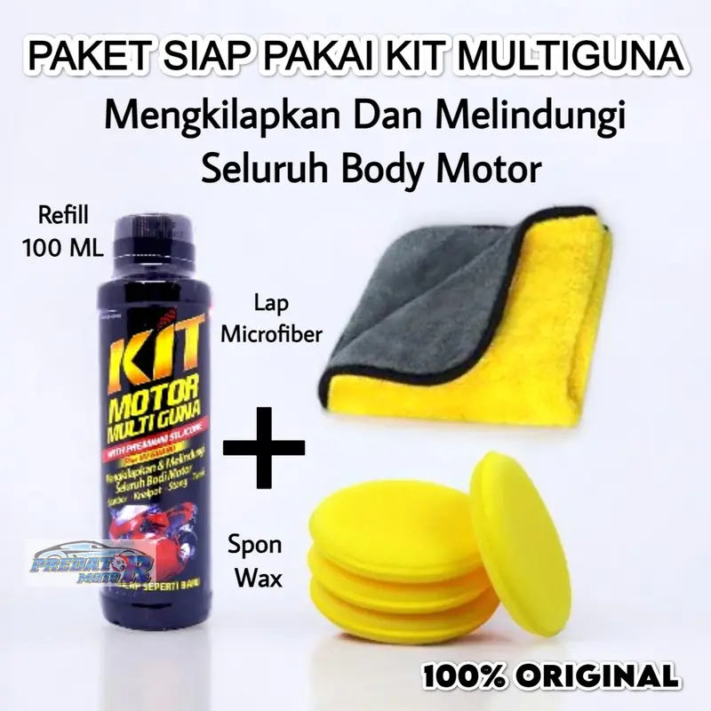 Kit Multiguna Paket Siap Pakai Pengkilap Seluruh Body Motor Kilat Seperti Baru 100ml - Paint, Car 1