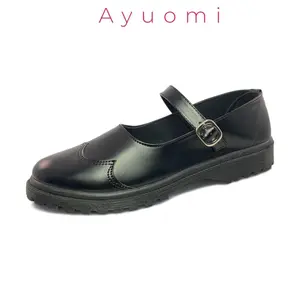 YUOMI Sepatu Pantofel Wanita Docmart Korean Style Hitam Doft