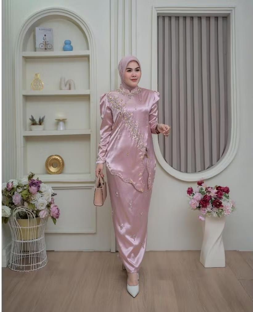 SET SERIES LEONI//SETELAN KEBAYA/PATET TERBARU/SETELAN KEBAYA MALAYSIA/KEBAYA WISUDA//KONDANGAN TERBARU Dress Payet Baju Pesta Panjang Remaja