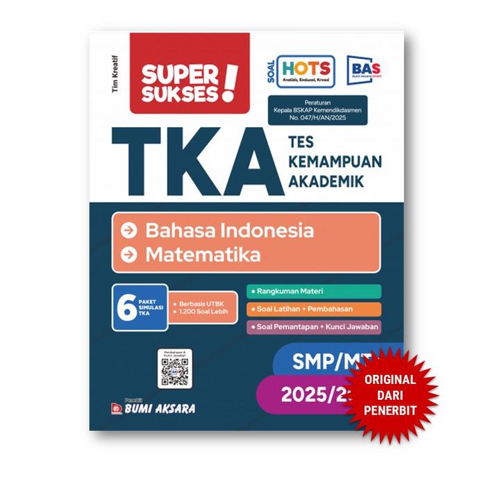 Gambar TKA (Tes Kemampuan Akademik) - Super Sukses SMP/MTs dari Penerbit Bumi Aksara Kab. Bekasi Tokopedia