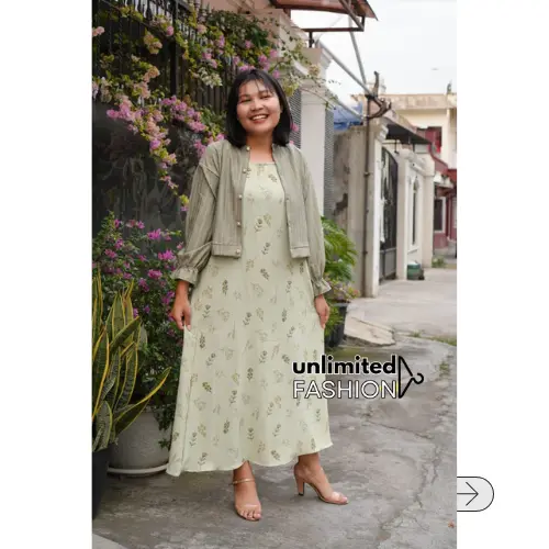 sheraa.id | SETELAN WANITA OVERALL MIX CARDIGAN / Atasan CARDY Kancing Crop KNIT HORNET Outer MIX OVERALL DRESS Panjang MOTIF FLORAL KOREAN STYLE 4