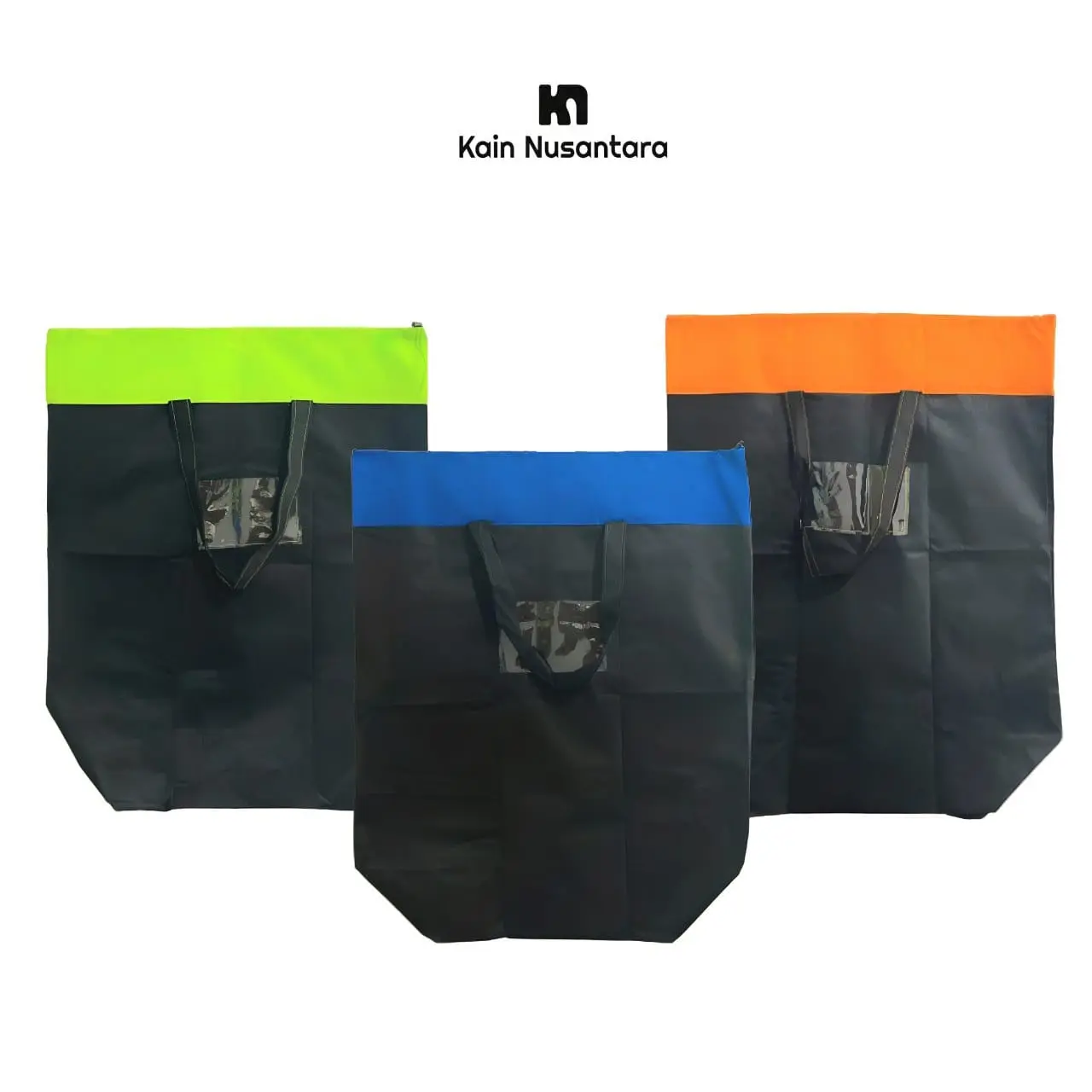 Tas Laundry Jumbo Jinjing / Tote Bag Motif Dua Warna Bahan Tebal