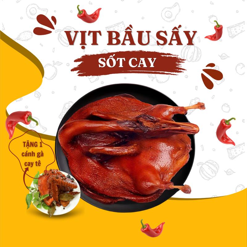Tặng 1 cánh gà Vịt bầu sấy khô MINH CHÂU FOOD vịt có hương vị cay tê vịt sốt cay đồ ăn vặt by Minh Châu Food Snack Thức Ăn