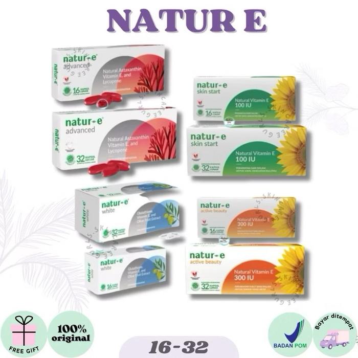 Jual Natur-E Vitamin Kapsul 16 & 32 Capsule-100iu | 300iu | Advanced  astaxantin | White Glutathione | Natur E - 100IU, 16s - Kota Banjarmasin -  Gurls Skincare Gs | Tokopedia
