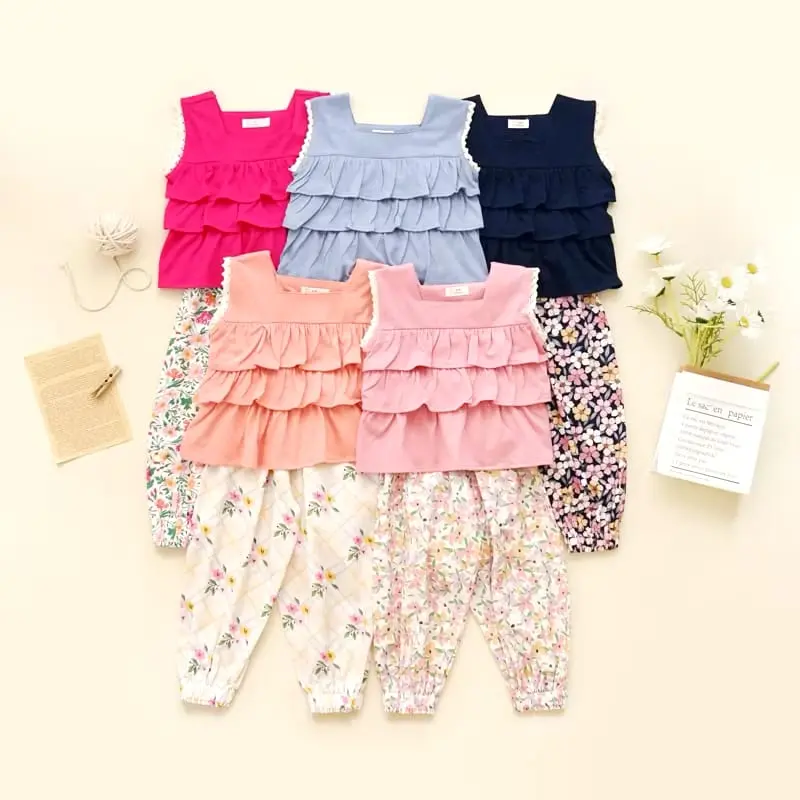 MADANIA-SERRA SET by KIDS EMBASSY | SETELAN ANAK PEREMPUAN MOTIF BUNGA | ONE SET ANAK PEREMPUAN | BAJU SETELAN ANAK PEREMPUAN