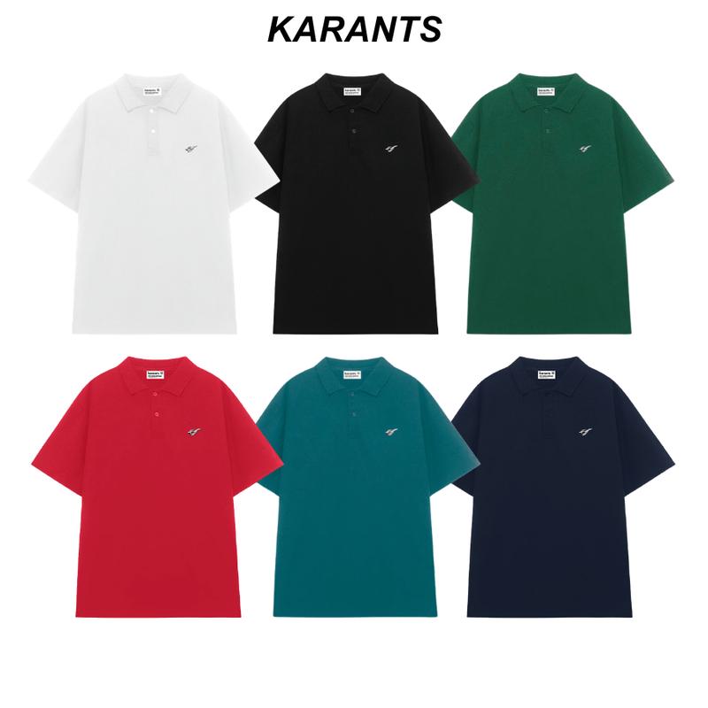 Áo polo vải cotton piqué Karants dáng rộng, trang trí viền kim loại đơn giản, dành cho nam và nữ (unisex), mã KR215,thông thường,maroon,áo polo,đơn giản hiện đại,đỏ và tím,thời trang thể thao,đen và xanh lá,đẹ,đen- xám,áo c,đồ,ấm no - be,áo polo nam basic