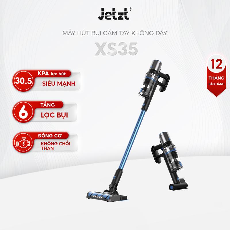  FLASH SALE  Máy hút bụi cầm tay không dây Jetzt XS35 lực hút 30.500 PA khả năng làm sạch vượt trội chính hãng bảo hành 12 tháng 