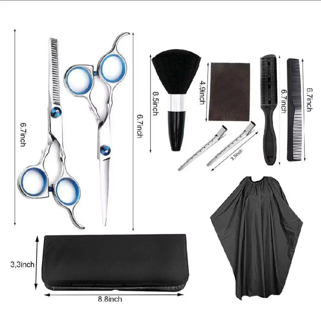 Set Potong Rambut Gunting Lengkap dengan Kep, Sisir, dan Penjepit untuk Salon dan Barbershop - Clips
