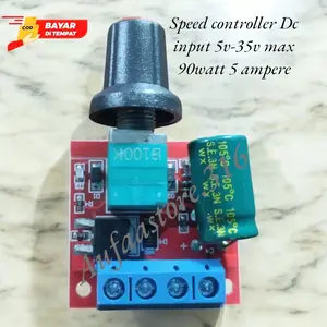 speed controller 4.5v - 35v 5A/pwm Dc/dimmer/pengatur kecepatan dinamo & led Dc