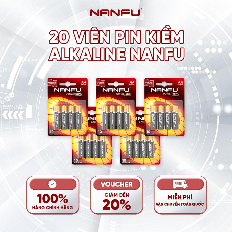 [Mã BATT100 giảm 100K] Combo 20 Viên Pin Nanfu Alkaline AA/AAA Chính Hãng, Bền Lâu, Bảo Quản 10 Năm - Hàng Chính Hãng, Tặng Kèm Hộp Đựng