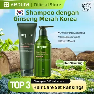 Aepura Shampoo Merah Ginseng 300ml BPOM Memperkuat Akar Rambut Anti Rontok No SLS Conditioner Vitamin Haircare Perawatan Ketombe