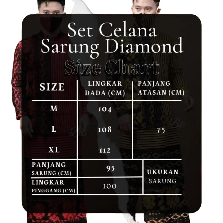 Muslim - Baju Koko Setelan Celana Sarung Pria Dewasa Katun Motif Keren Tangan Panjang