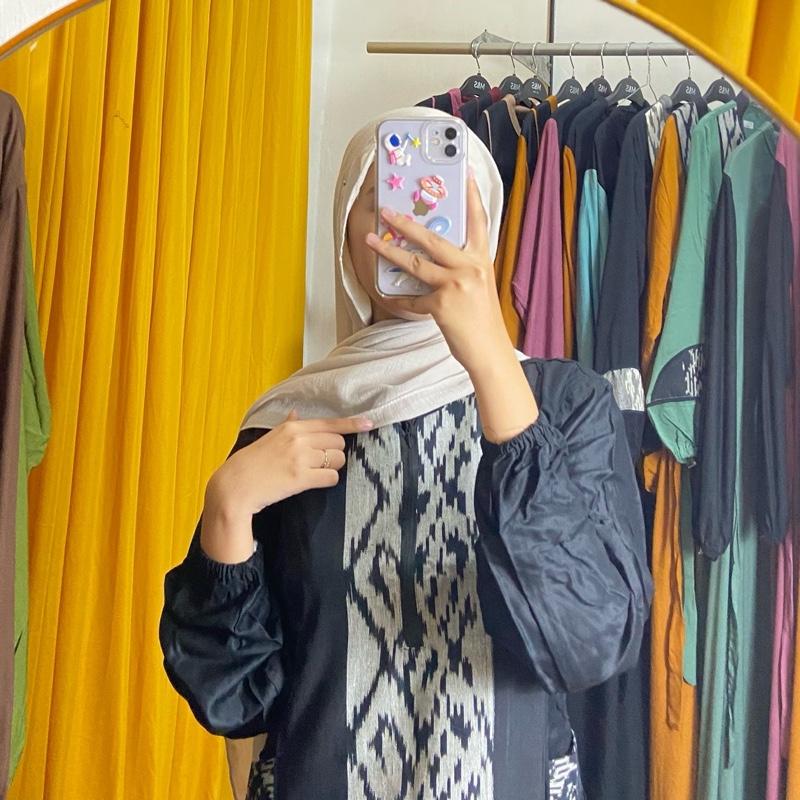 GAMIS WANITA TENUN ETNIK LENGAN PANJANG ADA SAKU 3