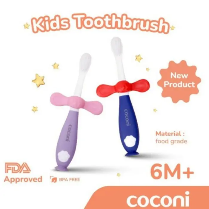 COCONI KIDS TOOTHBRUSH 6M+ / SIKAT GIGI BAYI ANAK BULU LEMBUT DAN AMAN BPA FREE