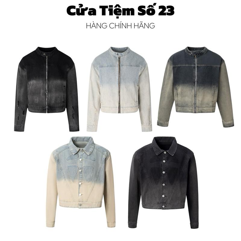 Áo Khoác Denim Jean CROP Dáng Ngắn Nam Nữ . Denim jacket crop Menswear Jacket Có Túi Có Cổ . [072 - 164]