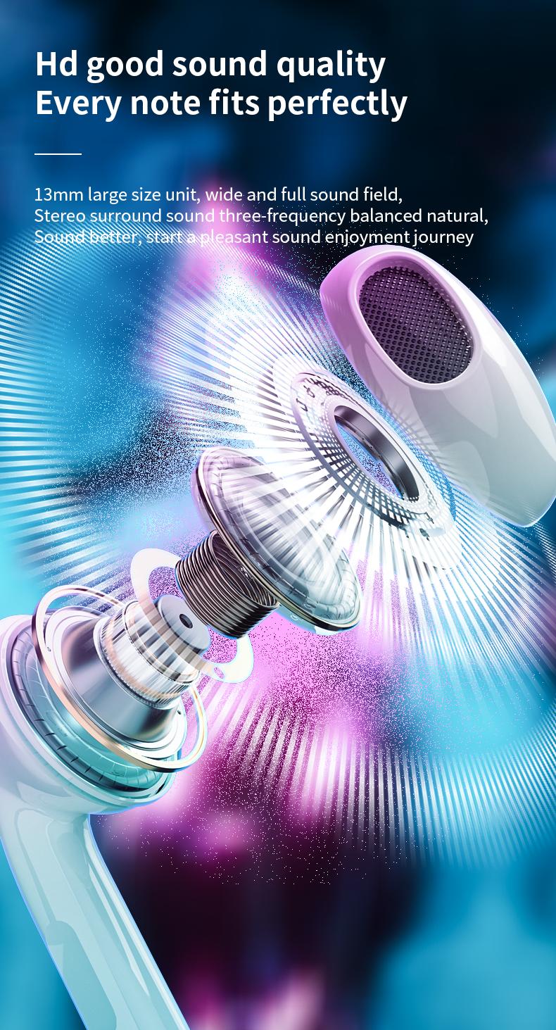 Product Introduction of Wireless Bluetooth earphones 2025 new futuristic in ear active noise cancellation wireless ultra long battery life 3