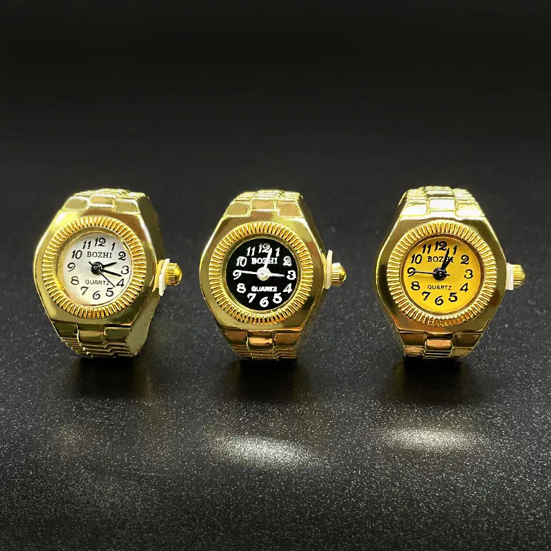 Vintage Rings Punk Elastic Stretchy Quartz Watch Rings for Women Man New Individuality Hip-hop Couple Accessories