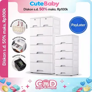 CuteBaby Eksklusif Lemari plastik//Lemari Pakaian/Laci Plastik/Kabinet Drawer StorageCabinet Ukuran Jumbo PP Furniture Ramah Lingkungan Tingkat Termurah